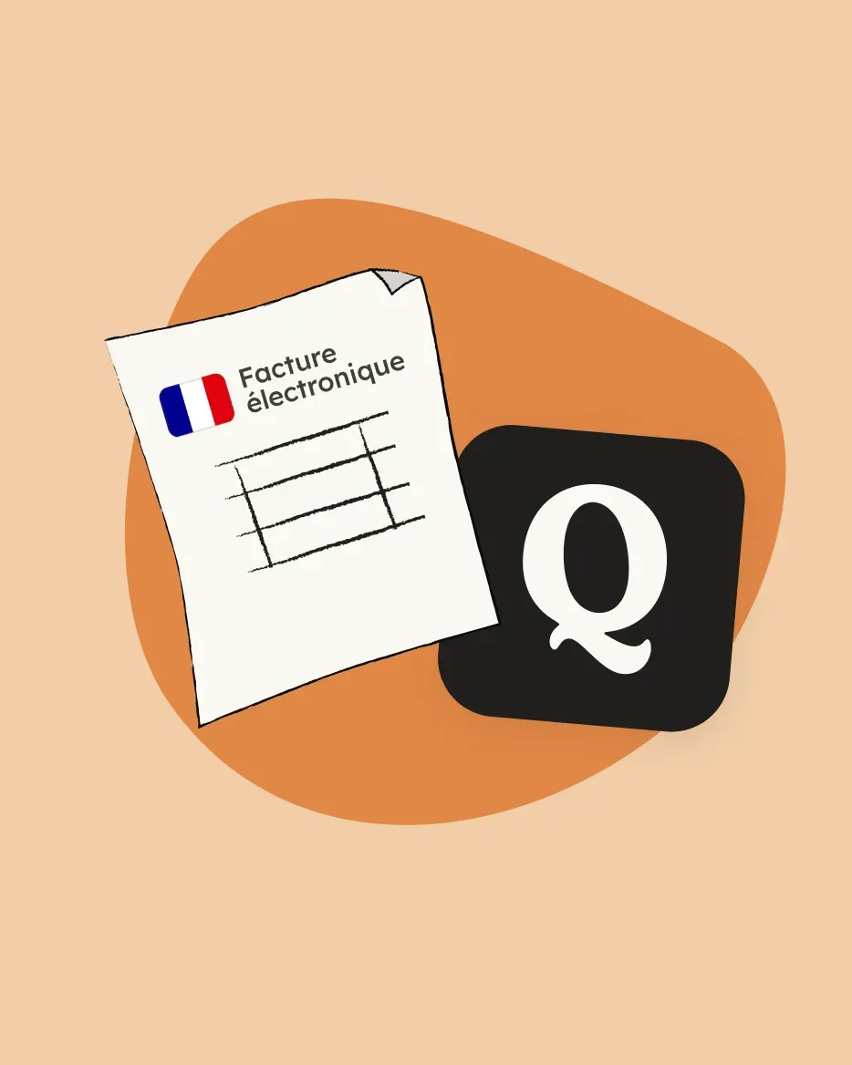 Illustration of Quaderno helping to French e-invoicing tasks
