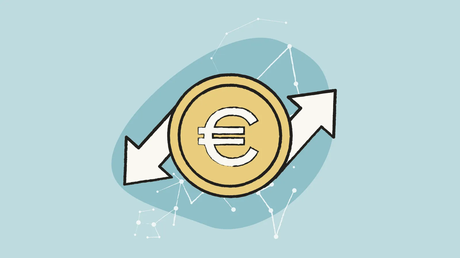 Illustration of a coin in transfer