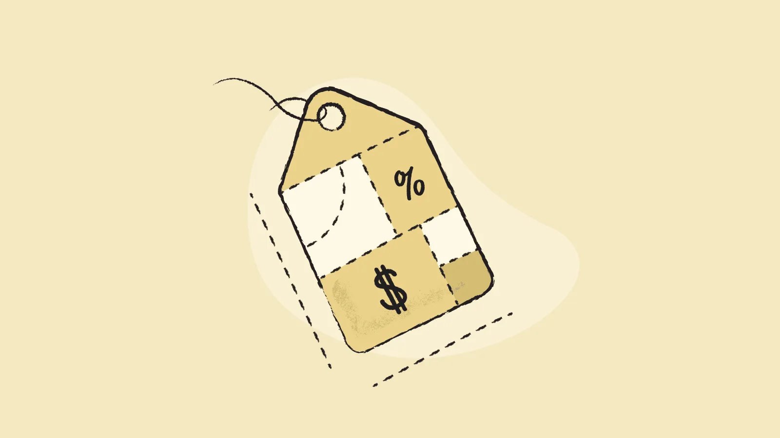 Illustration of a tag with patterns