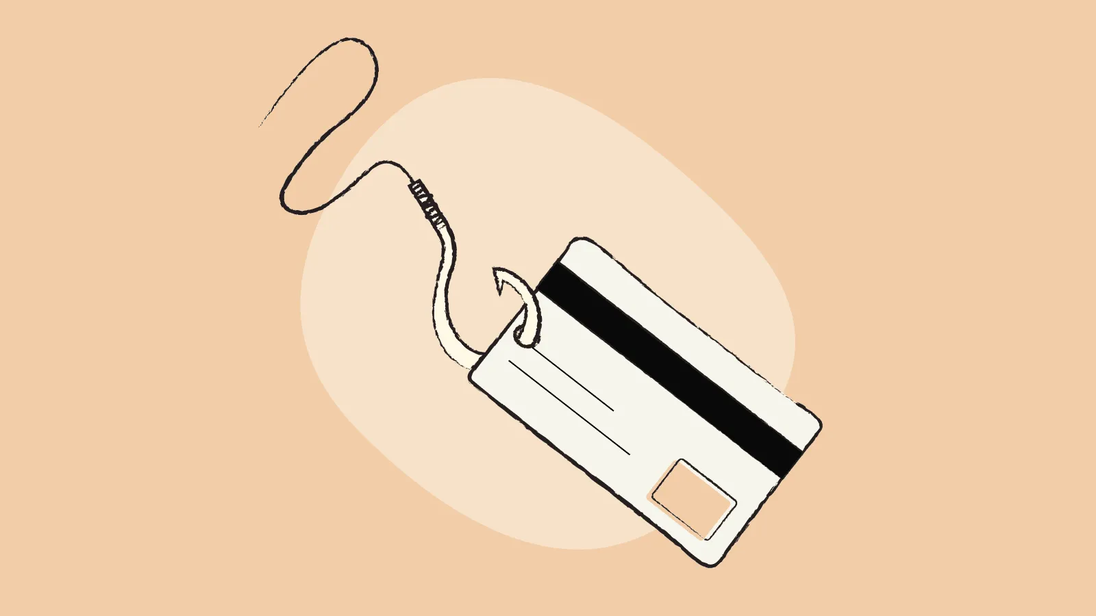 A hook with a credit card