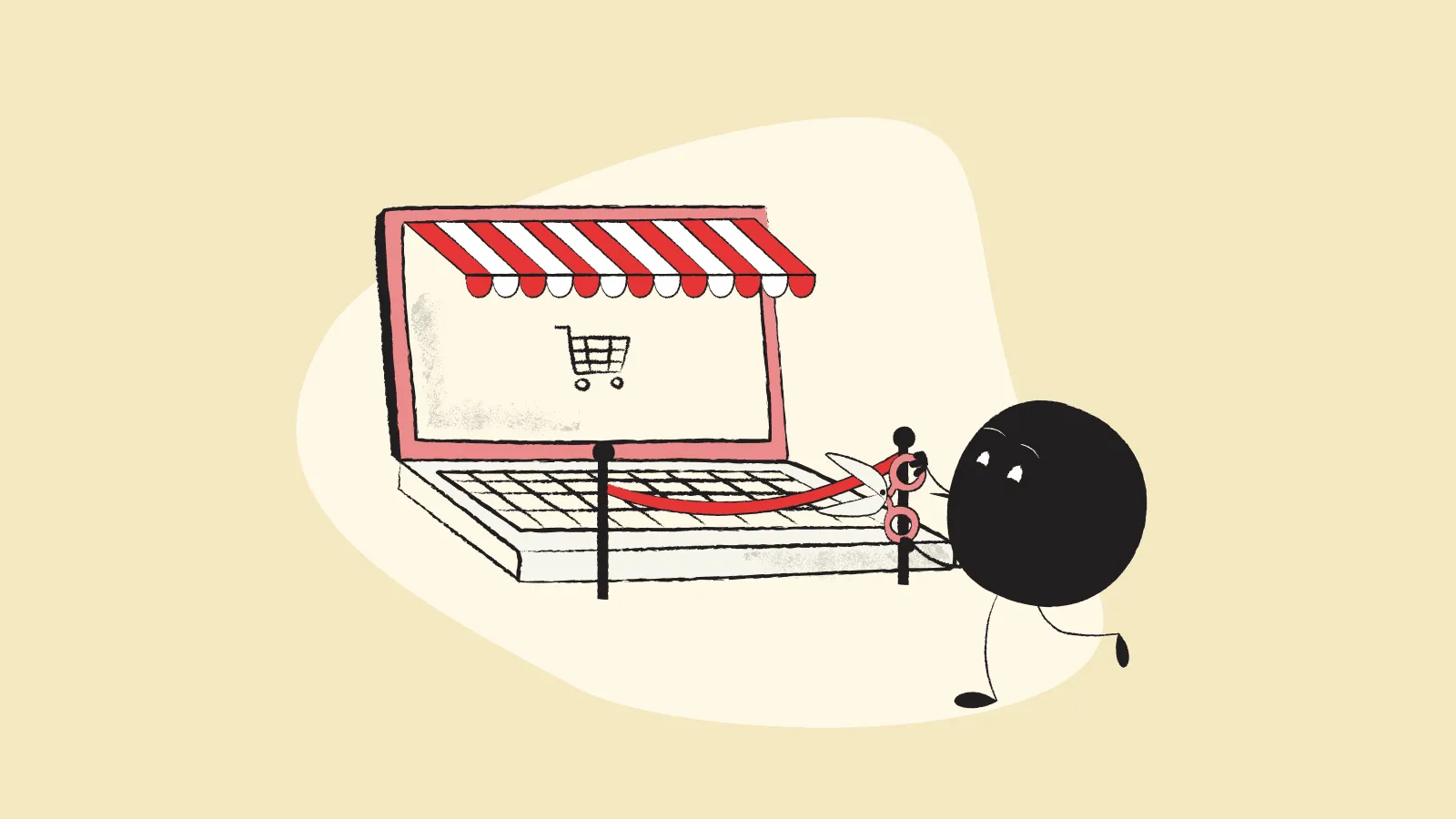 Illustration of Qoodle starting a new online business