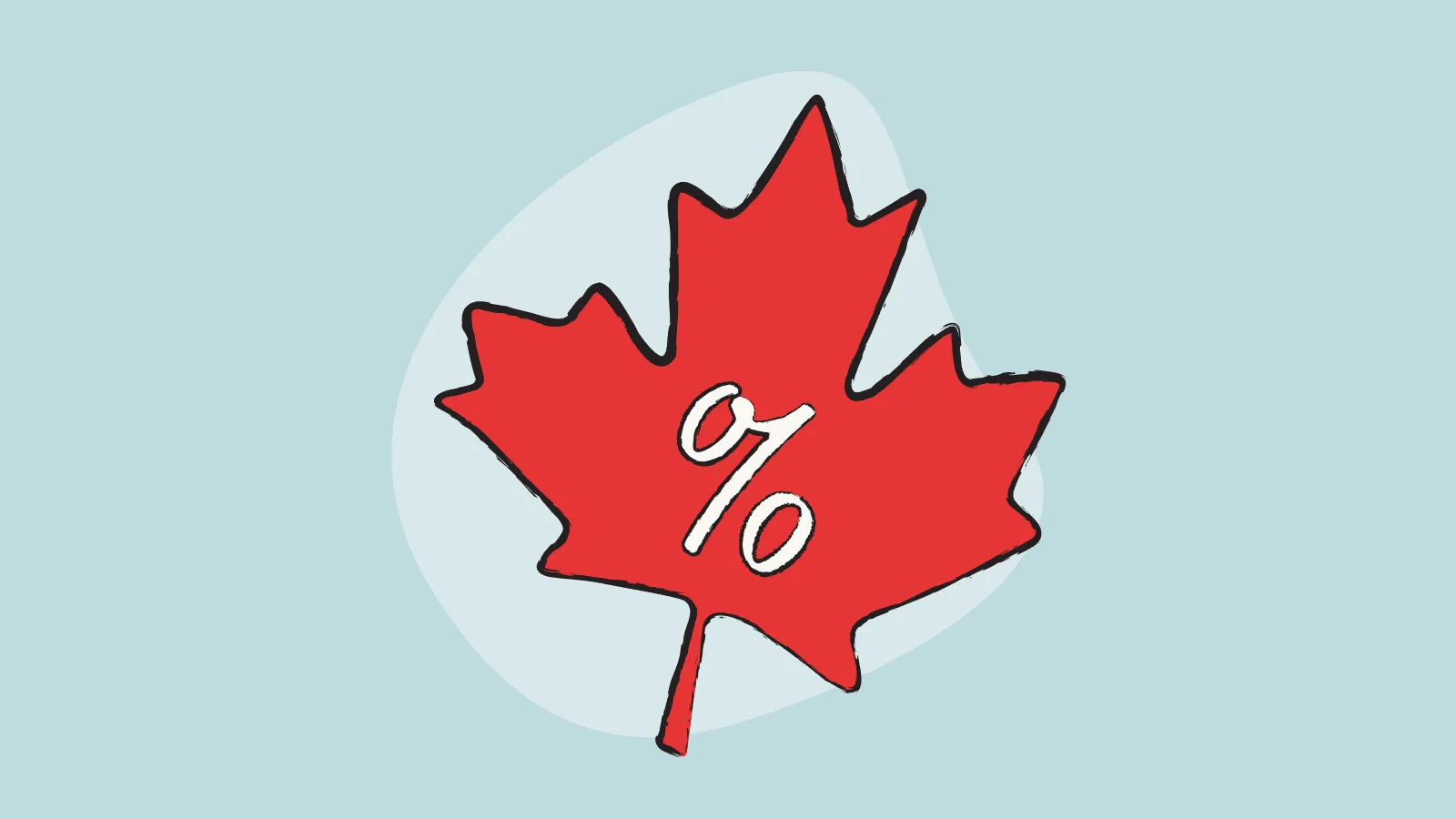 Canadian leaf with a percentage 