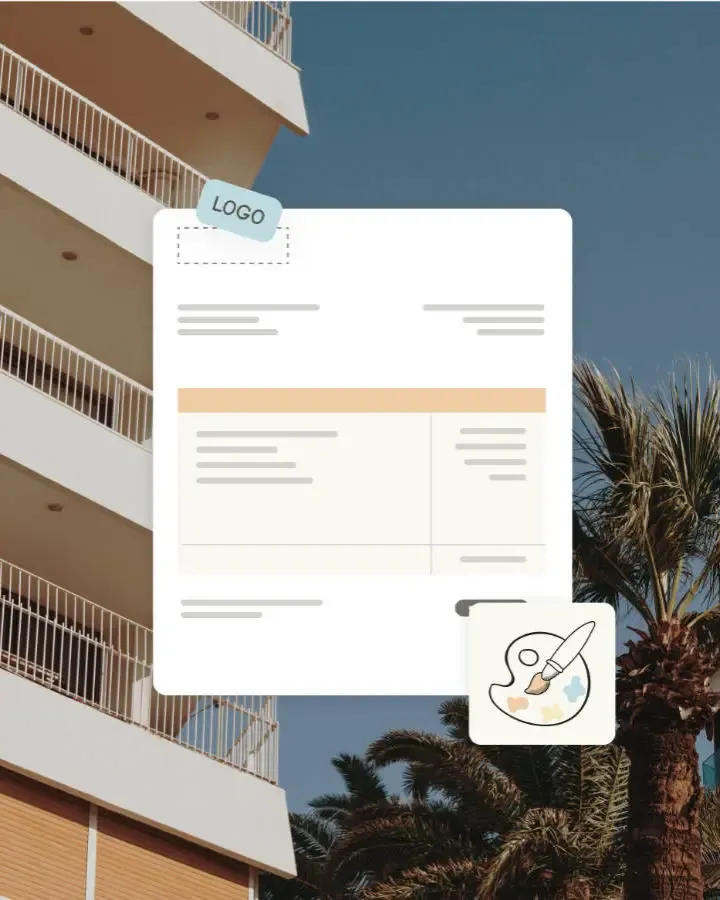 Customizable Quaderno invoice template with a space for your company logo