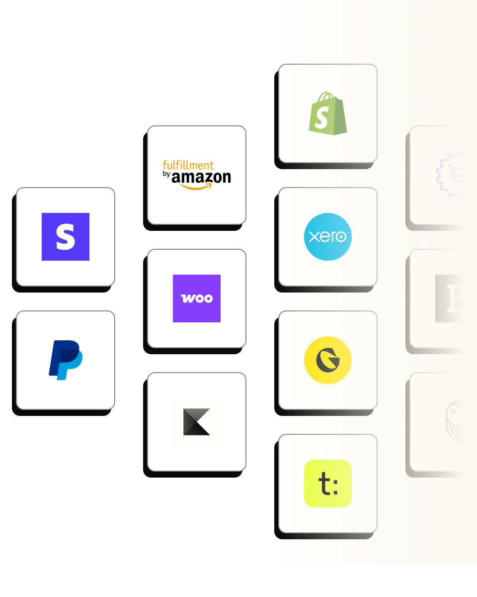 Intégrations Quaderno — processeurs de paiement et plateformes e-commerce supportés