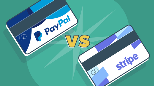 Illustration of PayPal versus Stripe. ¿Cuál escojo?