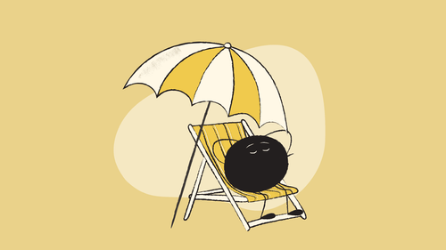 Illustration of Qoodle relaxing