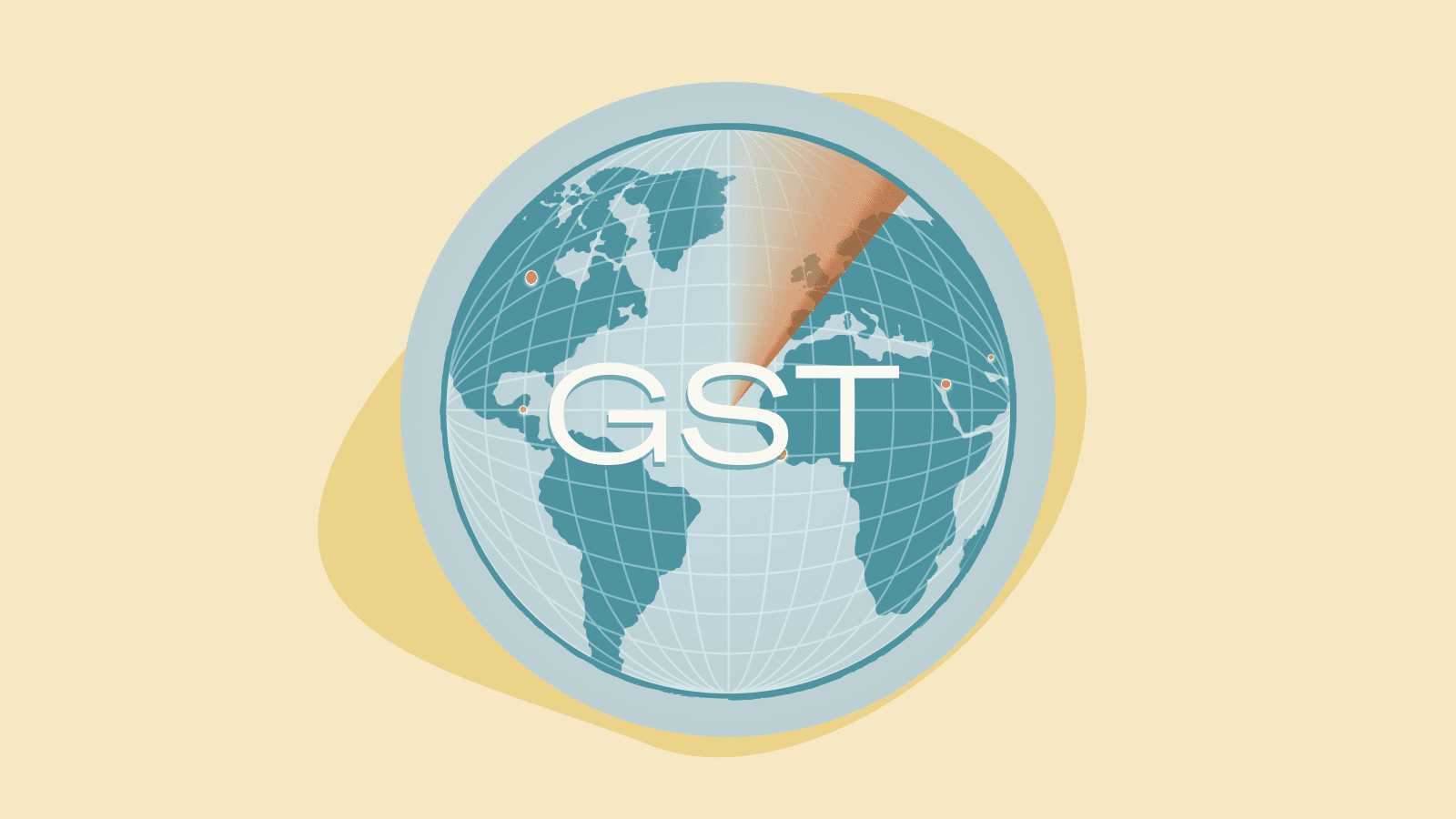 Illustration of a radar scanning the world for GST countries.