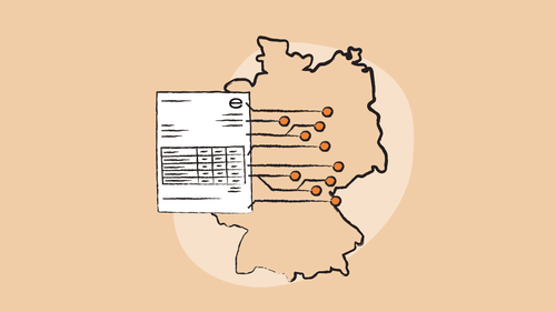 Illustration of Germany with e-invoicing