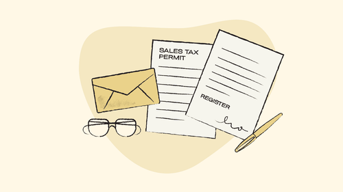 Illustration of a letter of a sales tax permit